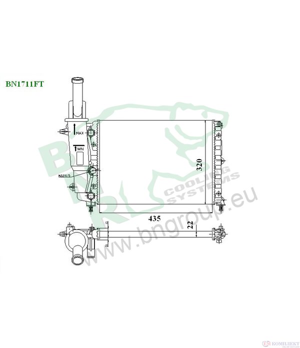 РАДИАТОР ВОДЕН FIAT PUNTO VAN (1996-) 1.1 - BNR