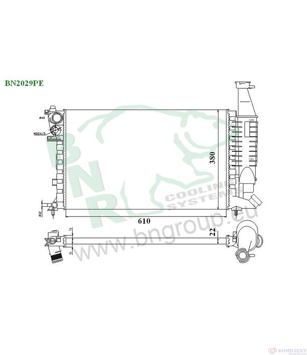 РАДИАТОР ВОДЕН PEUGEOT PARTNER COMBISPACE (1996-) 1.1 - BNR
