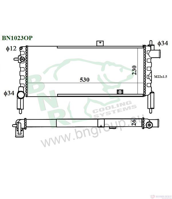 РАДИАТОР ВОДЕН OPEL CORSA A (1986-) 1.2 - BNR