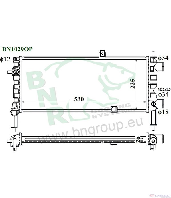 РАДИАТОР ВОДЕН OPEL CORSA A (1986-) 1.2 - BNR