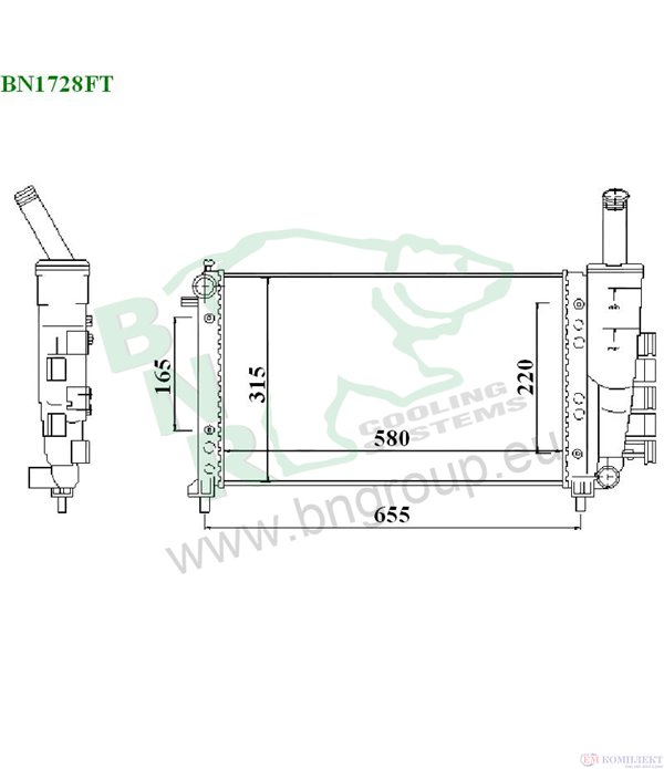 РАДИАТОР ВОДЕН FIAT PUNTO (1999-) 1.2 60 - BNR