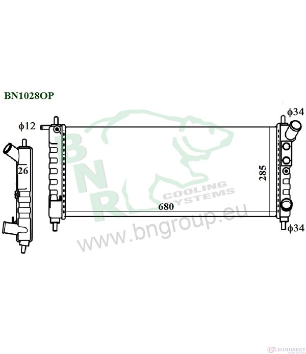 РАДИАТОР ВОДЕН OPEL CORSA B (1993-) 1.2 i 16V - BNR