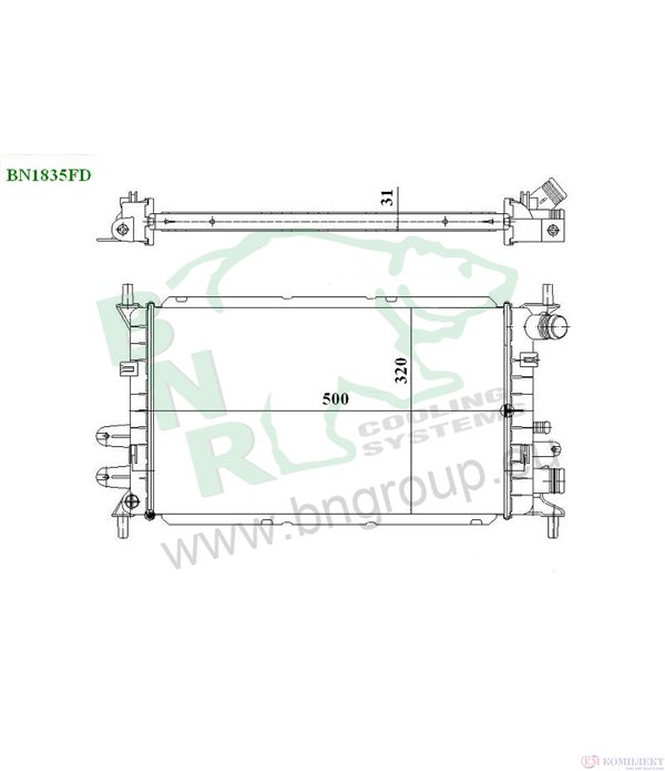 РАДИАТОР ВОДЕН FORD ESCORT V COMBI (1990-) 1.3 - BNR
