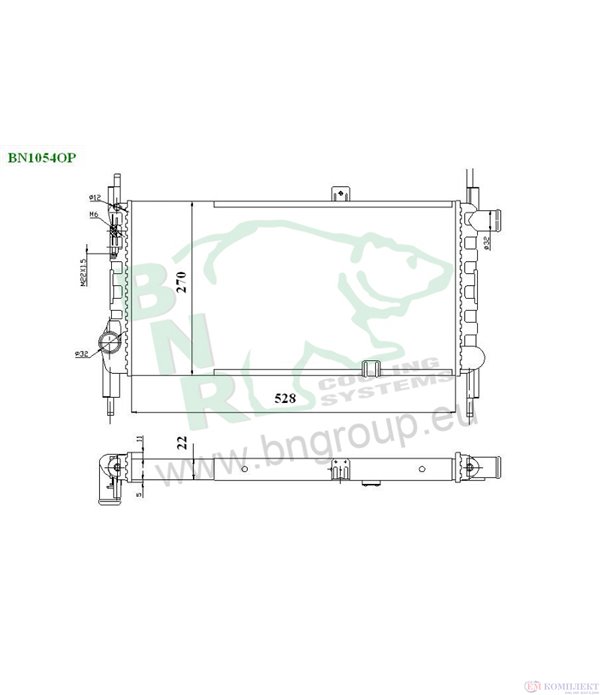 РАДИАТОР ВОДЕН OPEL KADETT E COMBO (1986-) 1.3 N - BNR