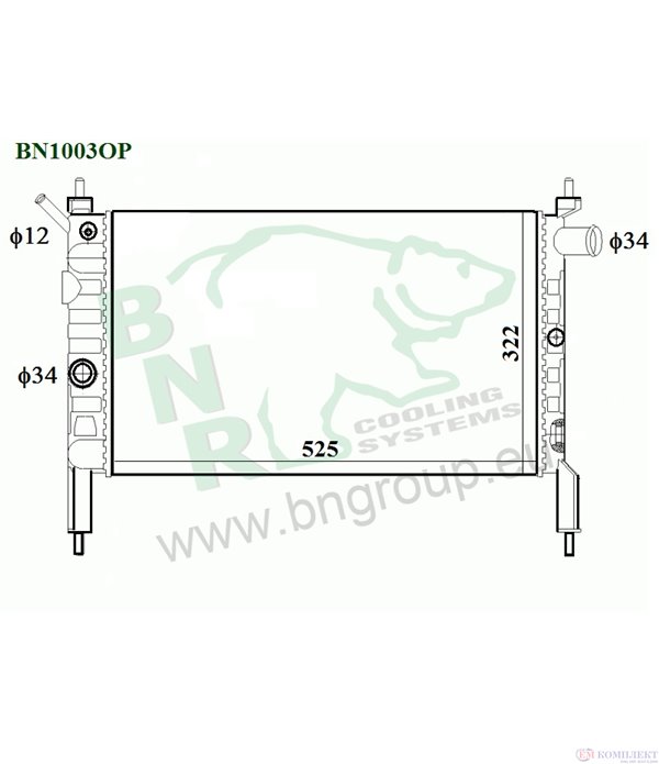 РАДИАТОР ВОДЕН OPEL ASTRA F COMBI (1991-) 1.4 - BNR