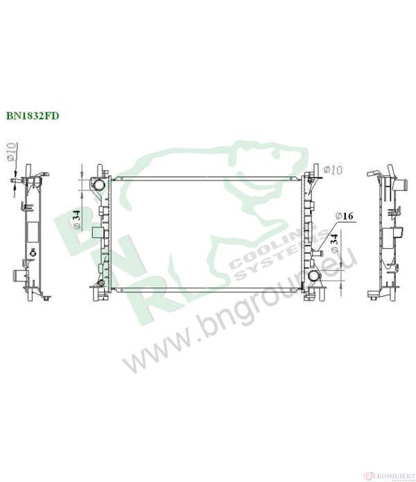 РАДИАТОР ВОДЕН FORD FOCUS COMBI (1999-) 1.4 16V - BNR