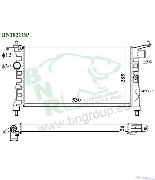 РАДИАТОР ВОДЕН VAUXHALL CORSAVAN MK II (1994-) 1.4 i - BNR