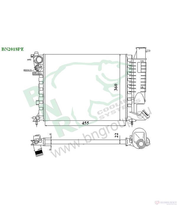 РАДИАТОР ВОДЕН CITROEN XSARA COUPE (1998-) 1.4 i - BNR