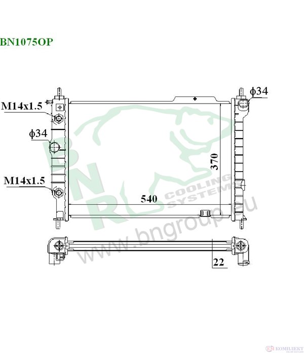 РАДИАТОР ВОДЕН OPEL ASTRA F COMBI (1991-) 1.4 i 16V - BNR