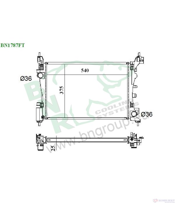 РАДИАТОР ВОДЕН FIAT PUNTO GRANDE (2005-) 1.4 LPG - BNR