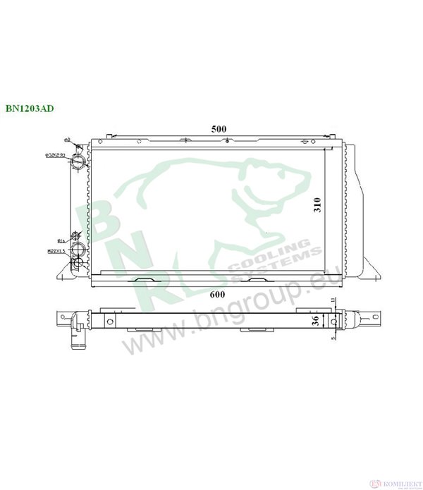 РАДИАТОР ВОДЕН AUDI 80 (1986-) 1.6 - BNR