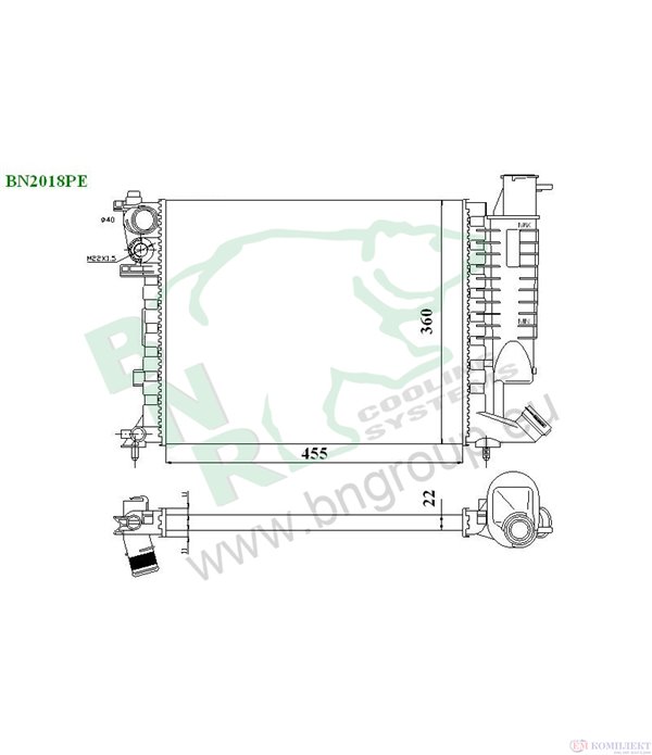 РАДИАТОР ВОДЕН PEUGEOT 306 CABRIOLET (1994-) 1.6 - BNR