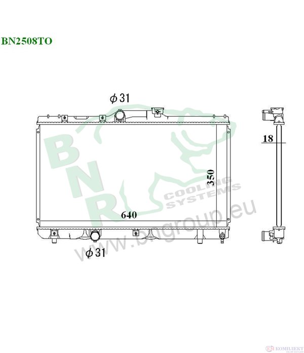 РАДИАТОР ВОДЕН TOYOTA COROLLA COMPACT (1997-) 1.6 - BNR