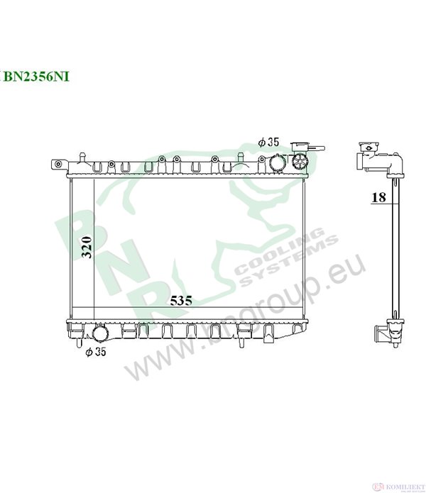 РАДИАТОР ВОДЕН NISSAN ALMERA I (1995-) 1.6 - BNR