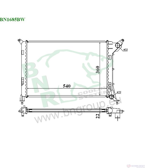 РАДИАТОР ВОДЕН MINI ONE R52 (2004-) 1.6 - BNR