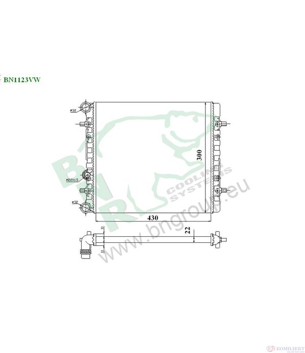 РАДИАТОР ВОДЕН VOLKSWAGEN BORA COMBI (1999-) 1.6 - BNR