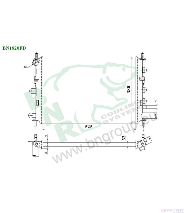 РАДИАТОР ВОДЕН FORD ESCORT VII COMBI (1995-) 1.6 16V - BNR