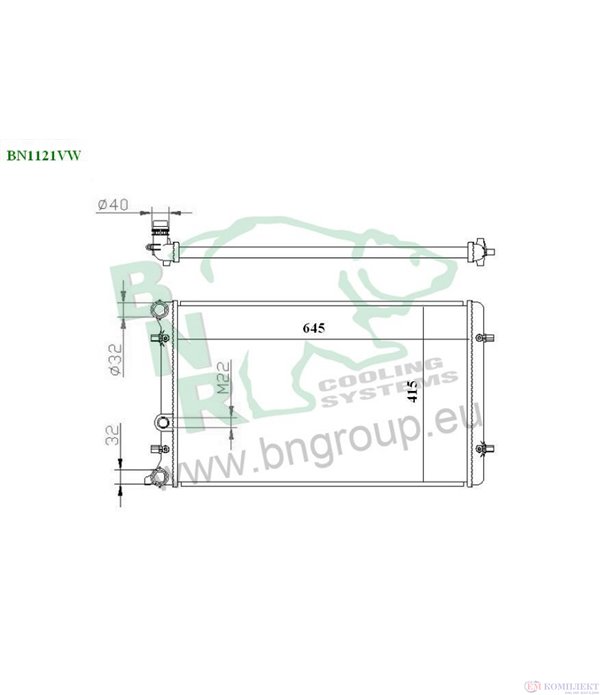 РАДИАТОР ВОДЕН VOLKSWAGEN GOLF IV (1997-) 1.6 FSI - BNR