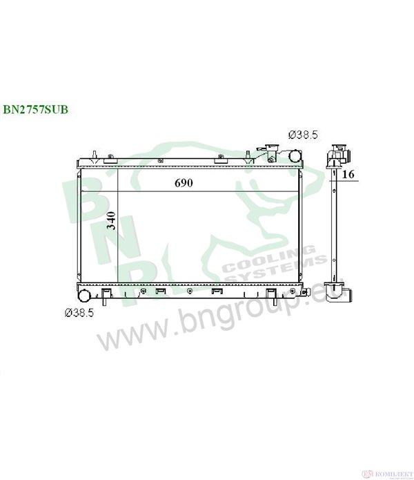 РАДИАТОР ВОДЕН SUBARU IMPREZA COMBI (1992-) 1.6 i - BNR