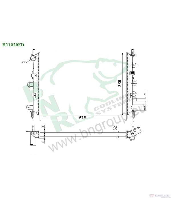РАДИАТОР ВОДЕН FORD ESCORT VI SEDAN (1993-) 1.6 i 16V - BNR