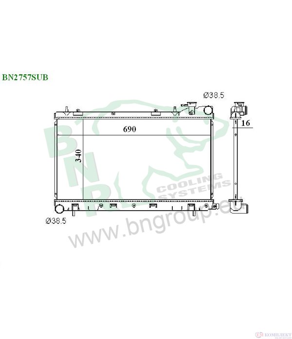 РАДИАТОР ВОДЕН SUBARU IMPREZA SEDAN (1992-) 1.6 i 4WD - BNR