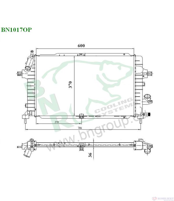 РАДИАТОР ВОДЕН OPEL ASTRA G COMBI (1998-) 1.7 CDTI - BNR