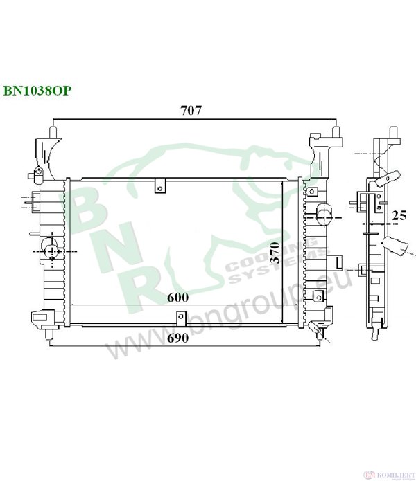 РАДИАТОР ВОДЕН OPEL MERIVA (2003-) 1.7 CDTI - BNR