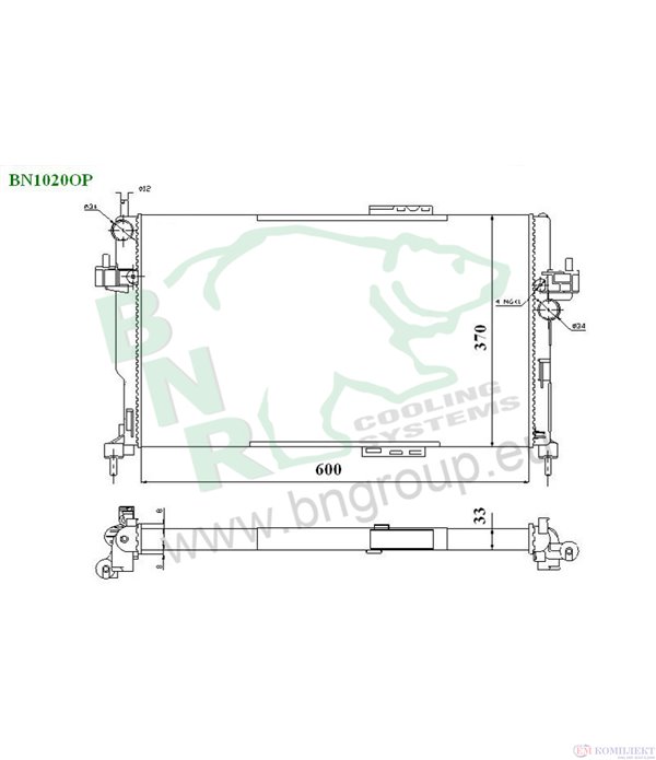 РАДИАТОР ВОДЕН OPEL COMBO TOUR (2001-) 1.7 DTI 16V - BNR