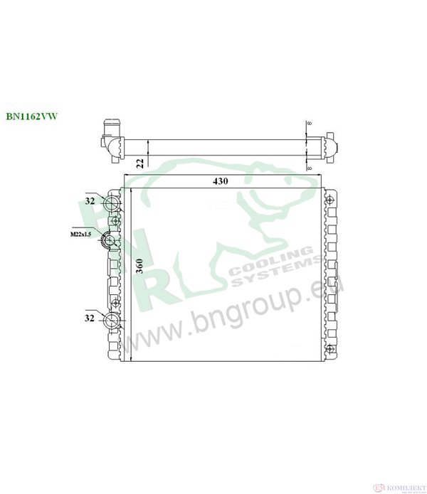 РАДИАТОР ВОДЕН VOLKSWAGEN POLO (1999-) 1.7 SDI - BNR