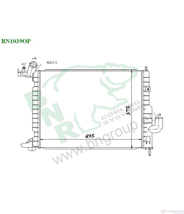 РАДИАТОР ВОДЕН OPEL VECTRA B (1995-) 1.7 TD - BNR