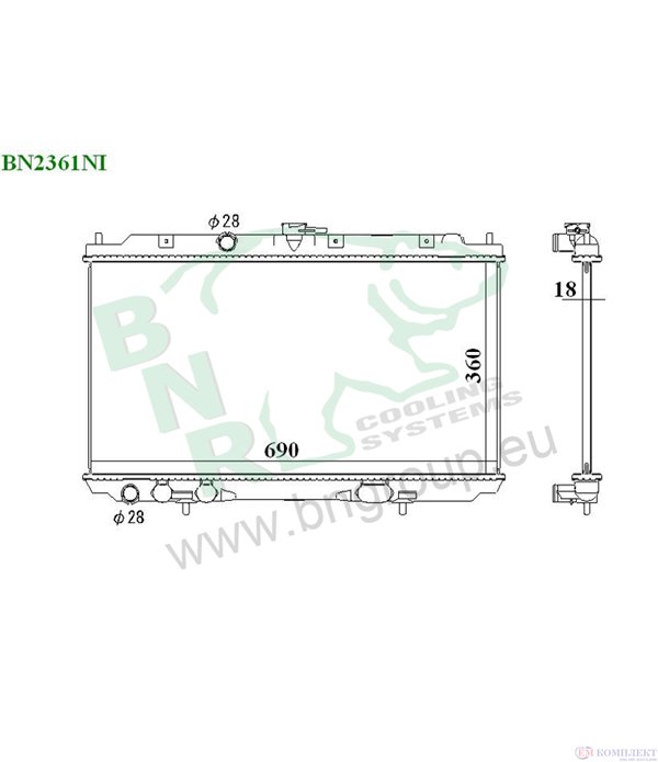 РАДИАТОР ВОДЕН NISSAN PRIMERA COMBI (2002-) 1.8 - BNR