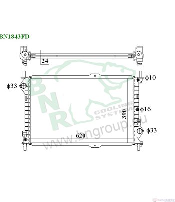 РАДИАТОР ВОДЕН FORD TRANSIT CONNECT (2002-) 1.8 16V - BNR