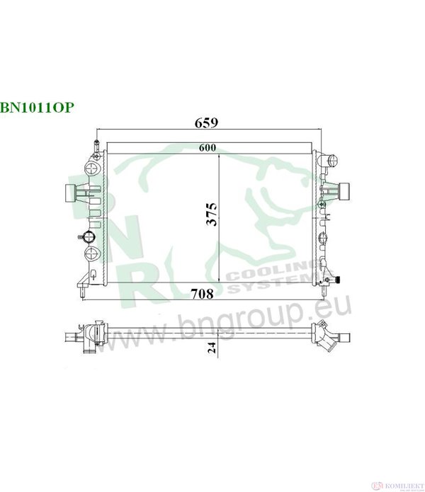 РАДИАТОР ВОДЕН OPEL ASTRA G COMBI (1998-) 1.8 16V - BNR