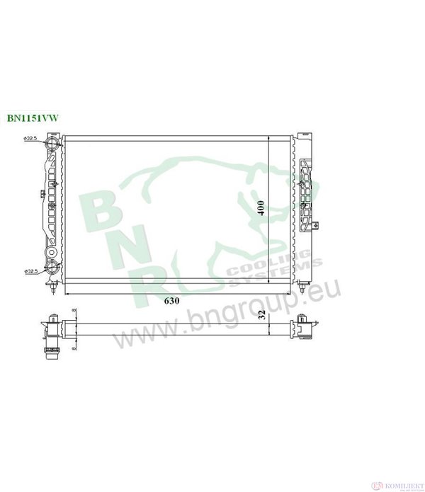 РАДИАТОР ВОДЕН VOLKSWAGEN PASSAT (2000-) 1.8 4motion - BNR