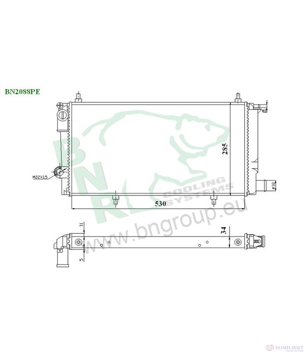 РАДИАТОР ВОДЕН CITROEN C15 COMBI (1987-) 1.8 D - BNR