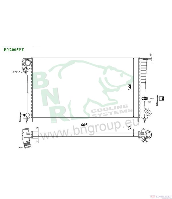 РАДИАТОР ВОДЕН PEUGEOT PARTNER (1996-) 1.8 D - BNR