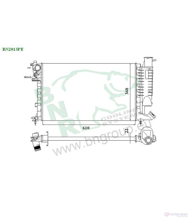 РАДИАТОР ВОДЕН CITROEN XSARA COUPE (1998-) 1.8 i 16V - BNR