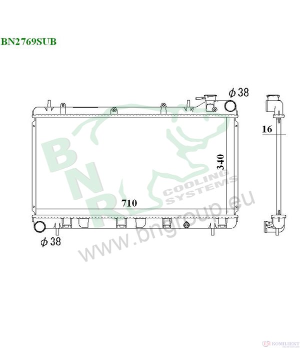 РАДИАТОР ВОДЕН SUBARU IMPREZA COMBI (1992-) 1.8 i 4WD - BNR