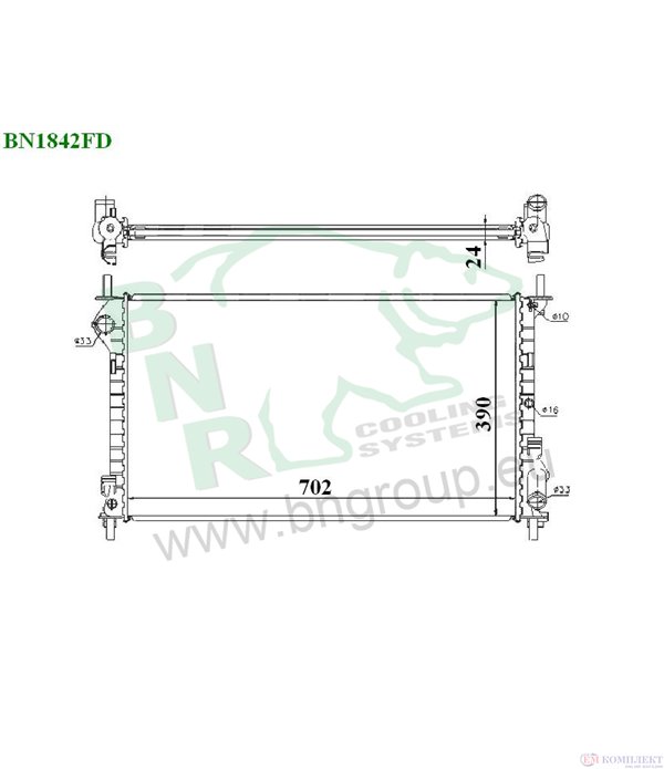 РАДИАТОР ВОДЕН FORD TOURNEO CONNECT (2002-) 1.8 Turbo Di - BNR