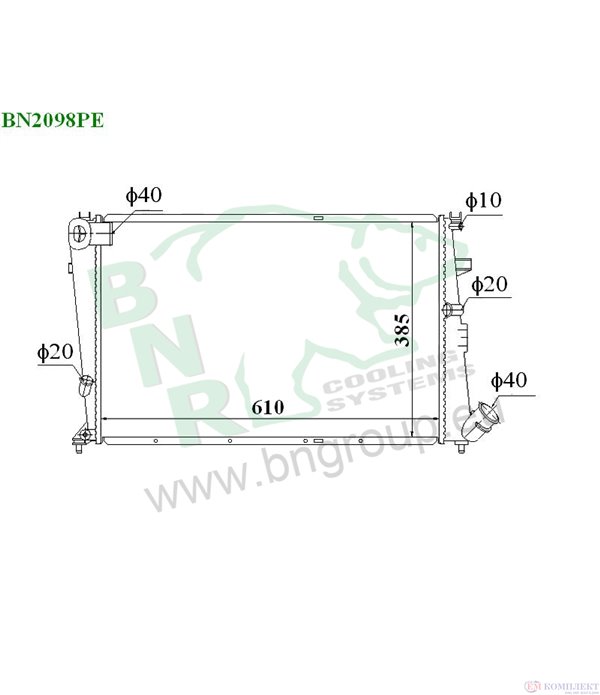 РАДИАТОР ВОДЕН CITROEN XANTIA (1993-) 1.9 D - BNR