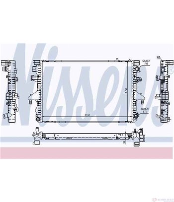 РАДИАТОР ВОДЕН VOLKSWAGEN MULTIVAN V (2003-) 2.5 TDI - NISSENS