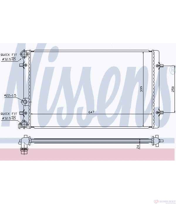 РАДИАТОР ВОДЕН VOLKSWAGEN GOLF IV (1997-) 1.8 T GTI - NISSENS