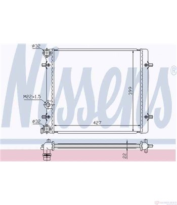 РАДИАТОР ВОДЕН VOLKSWAGEN BORA COMBI (1999-) 1.6 16V - NISSENS
