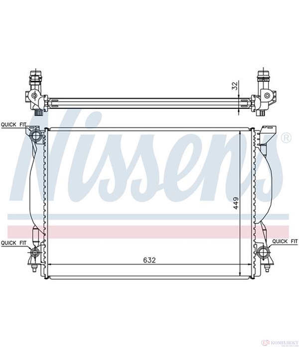 РАДИАТОР ВОДЕН AUDI A4 (2000-) 3.0 quattro - NISSENS