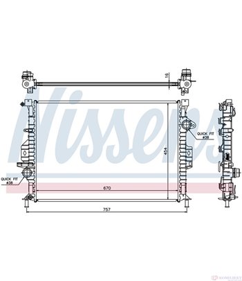 РАДИАТОР ВОДЕН FORD MONDEO IV TURNIER (2007-) 2.0 - NISSENS