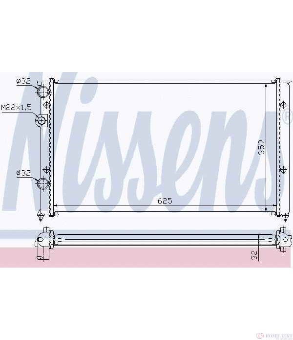 РАДИАТОР ВОДЕН SEAT INCA (1995-) 1.7 D - NISSENS