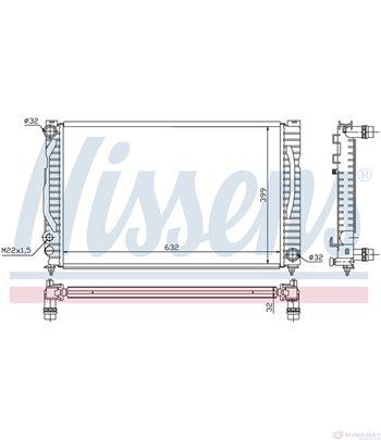РАДИАТОР ВОДЕН AUDI A4 AVANT (1995-) 2.4 - NISSENS