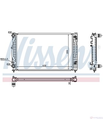 РАДИАТОР ВОДЕН AUDI A4 AVANT (1995-) 1.9 TDI quattro - NISSENS