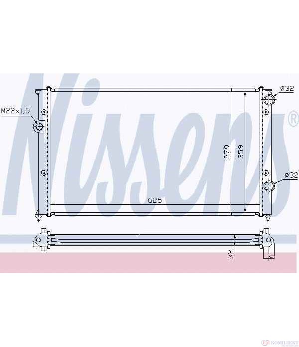 РАДИАТОР ВОДЕН VOLKSWAGEN VENTO (1991-) 1.9 TDI - NISSENS