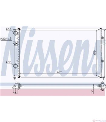 РАДИАТОР ВОДЕН VOLKSWAGEN CADDY II COMBI (1995-) 1.9 SDI - NISSENS